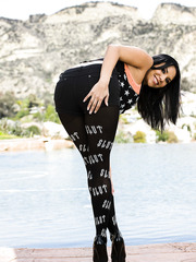Extra hot MILF Missy Martinez with big tits posing outdoors on fresh air